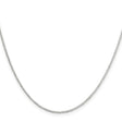925 White Gold 1.4 mm Polished Chain Necklace, Solid