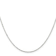 925 White Gold 1.05 mm Polished Chain Necklace, Solid