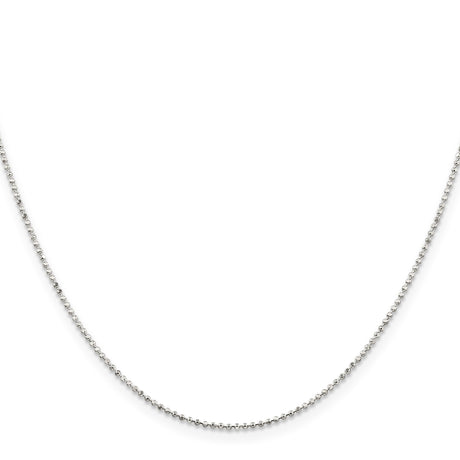 925 White Gold 1.05 mm Polished Chain Necklace, Solid