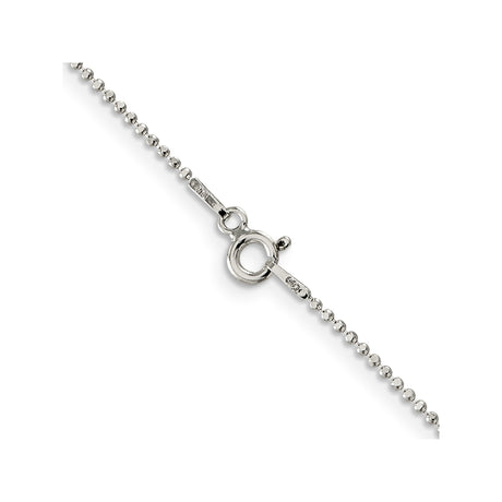 925 White Gold 1.05 mm Polished Chain Necklace, Solid alternate angle