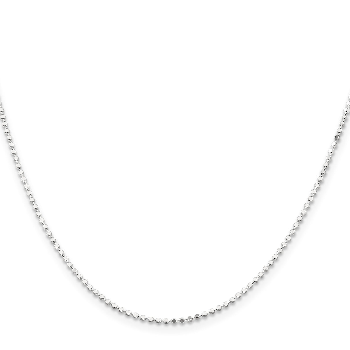 925 White Gold 1.15 mm Polished Chain Necklace, Solid