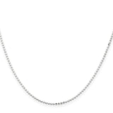 925 White Gold 1.15 mm Polished Chain Necklace, Solid