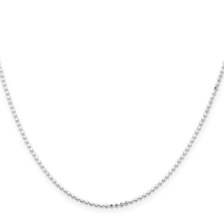 925 White Gold 1.15 mm Polished Chain Necklace, Solid