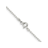 925 White Gold 1.15 mm Polished Chain Necklace, Solid alternate angle