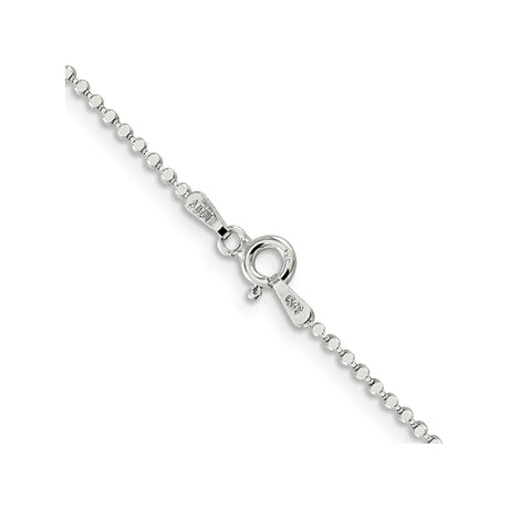 925 White Gold 1.15 mm Polished Chain Necklace, Solid alternate angle