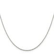 925 White Gold 0.5 mm Polished Chain Necklace, Solid