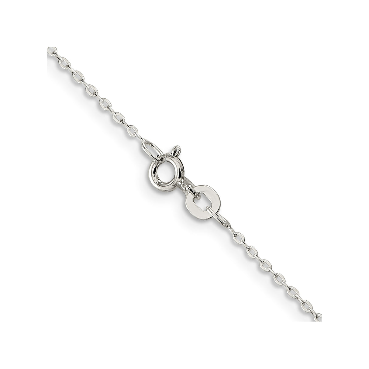 925 White Gold 0.5 mm Polished Chain Necklace, Solid alternate angle