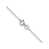 925 White Gold 0.5 mm Polished Chain Necklace, Solid alternate angle