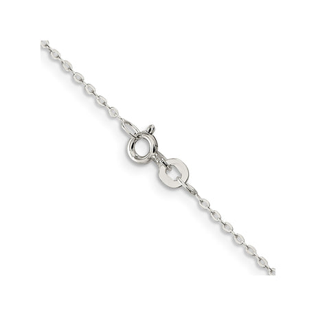 925 White Gold 0.5 mm Polished Chain Necklace, Solid alternate angle