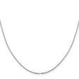 925 White Gold 0.9 mm Polished Chain Necklace, Solid