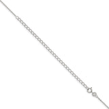 925 White Gold 0.9 mm Polished Chain Necklace, Solid detail view