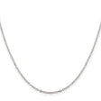 925 White Gold 1.5 mm Polished Chain Necklace, Solid