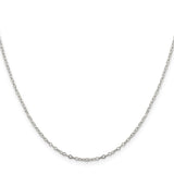 925 White Gold 1.5 mm Polished Chain Necklace, Solid alternate angle