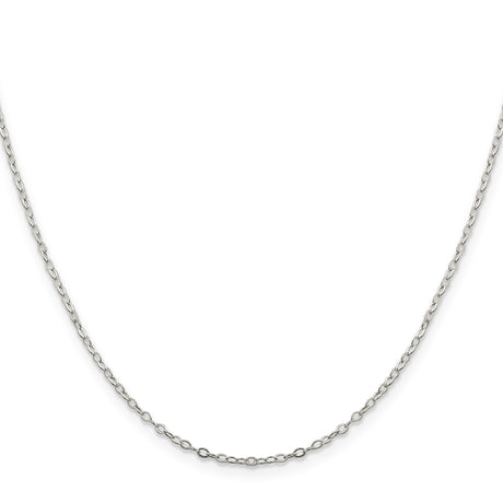 925 White Gold 1.5 mm Polished Chain Necklace, Solid alternate angle