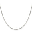 925 White Gold 2.5 mm Polished Chain Necklace, Solid