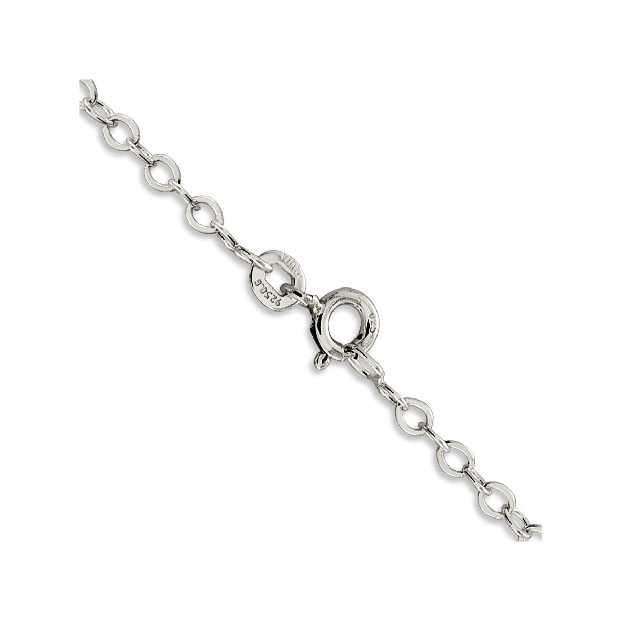 925 White Gold 2.5 mm Polished Chain Necklace, Solid alternate angle