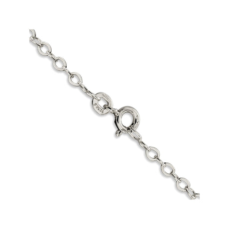 925 White Gold 2.5 mm Polished Chain Necklace, Solid alternate angle