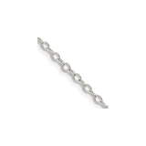 925 White Gold 2.5 mm Polished Chain Necklace, Solid detail view