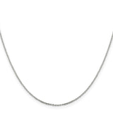 925 White Gold 0.95 mm Polished Chain Necklace, Solid