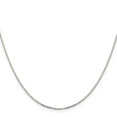 925 White Gold 0.95 mm Polished Chain Necklace, Solid