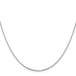 925 White Gold 0.95 mm Polished Chain Necklace, Solid