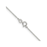 925 White Gold 0.95 mm Polished Chain Necklace, Solid alternate angle
