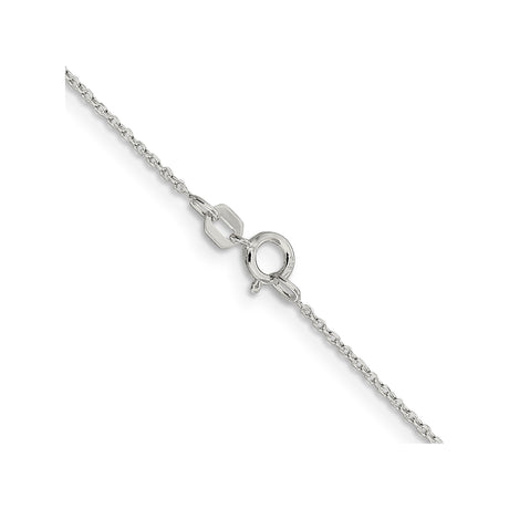925 White Gold 0.95 mm Polished Chain Necklace, Solid alternate angle