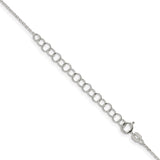 925 White Gold 0.95 mm Polished Chain Necklace, Solid detail view