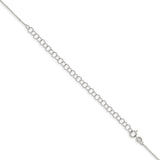 925 White Gold 0.95 mm Polished Chain Necklace, Solid detail view