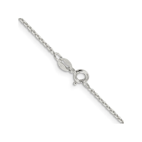 925 White Gold 1.4 mm Polished Chain Necklace, Solid alternate angle