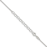 925 White Gold 1.4 mm Polished Chain Necklace, Solid detail view