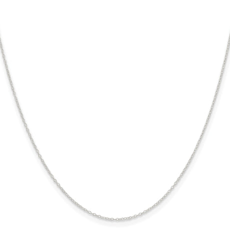 925 White Gold 0.95 mm Polished Chain Necklace, Solid