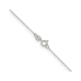 925 White Gold 0.95 mm Polished Chain Necklace, Solid alternate angle