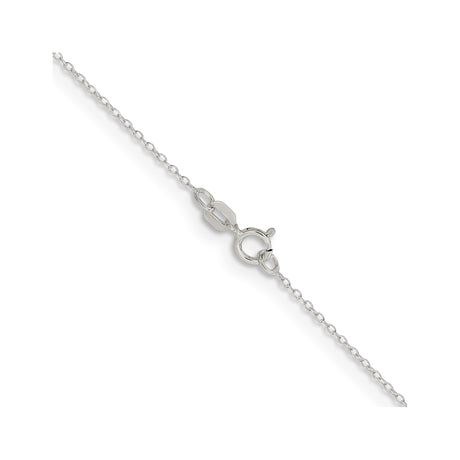 925 White Gold 0.95 mm Polished Chain Necklace, Solid alternate angle