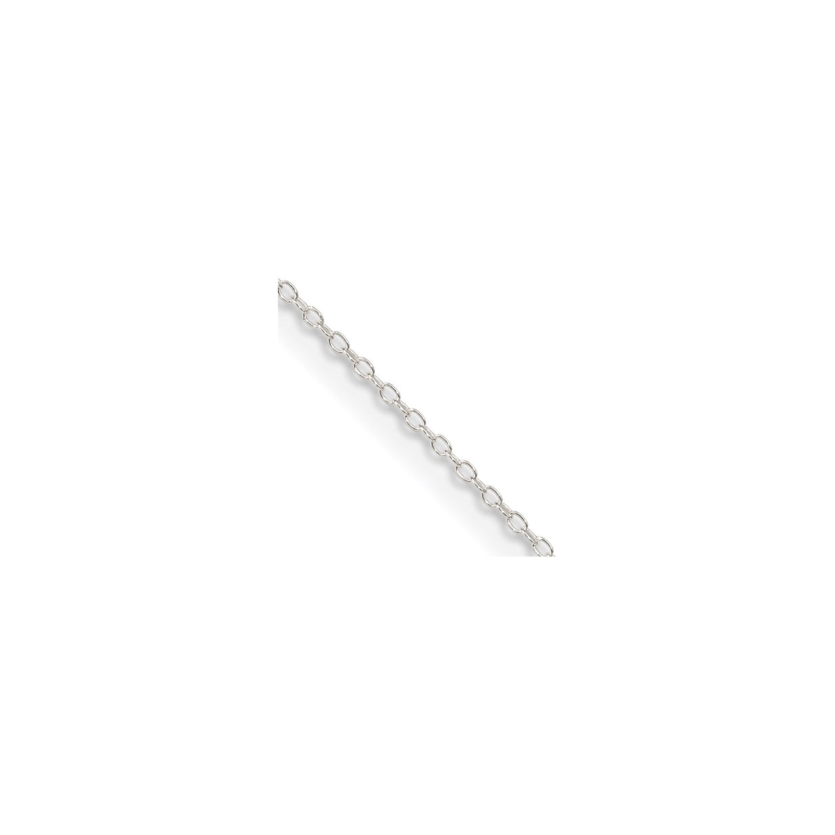 925 White Gold 0.95 mm Polished Chain Necklace, Solid detail view
