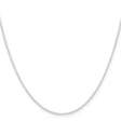 925 White Gold 1.45 mm Polished Chain Necklace, Solid