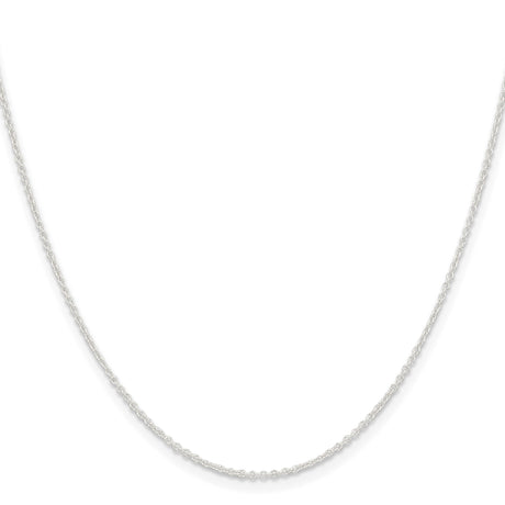 925 White Gold 1.45 mm Polished Chain Necklace, Solid