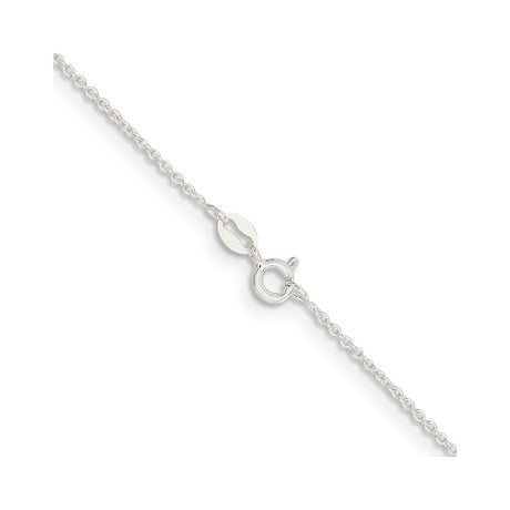 925 White Gold 1.45 mm Polished Chain Necklace, Solid alternate angle