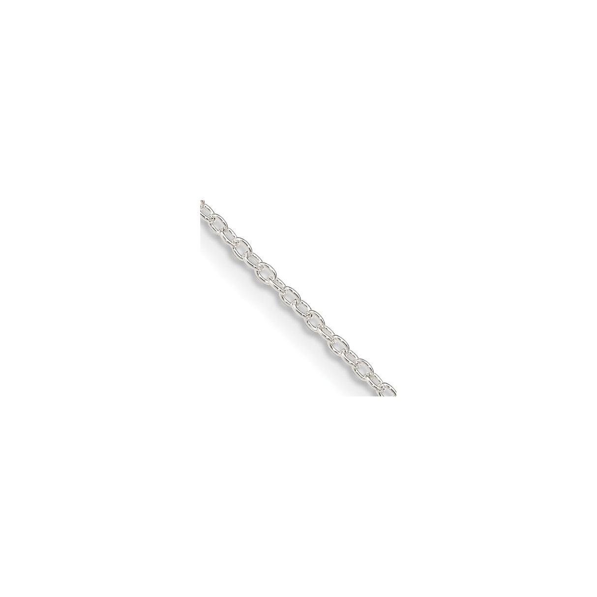 925 White Gold 1.45 mm Polished Chain Necklace, Solid alternate angle