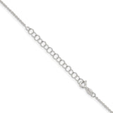 925 White Gold 1.45 mm Polished Chain Necklace, Solid detail view
