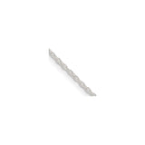 925 White Gold 1.45 mm Polished Chain Necklace, Solid detail view