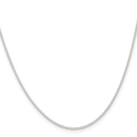 925 White Gold 1.6 mm Polished Chain Necklace, Solid