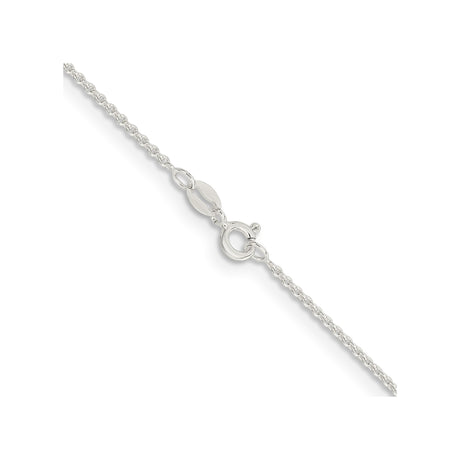 925 White Gold 1.6 mm Polished Chain Necklace, Solid alternate angle