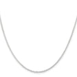 925 White Gold 1.85 mm Polished Chain Necklace, Solid