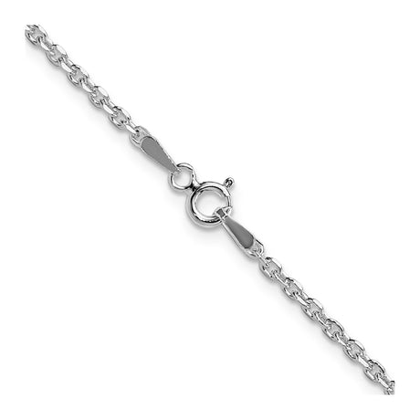 925 White Gold 2.1 mm Polished Chain Necklace, Solid alternate angle