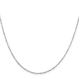 925 White Gold 1.4 mm Polished Chain Necklace, Solid