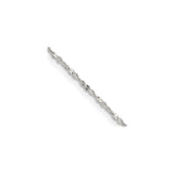 925 White Gold 1.4 mm Polished Chain Necklace, Solid detail view
