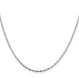 925 White Gold 1.65 mm Herringbone Chain Necklace, Polished