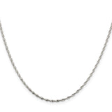 925 White Gold 1.65 mm Herringbone Chain Necklace, Polished