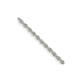 925 White Gold 1.65 mm Herringbone Chain Necklace, Polished detail view